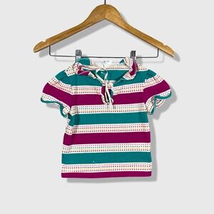 Vintage 80s Kid Kountry Striped Shirt Kids Size 5-6 Multicolor Retro Western